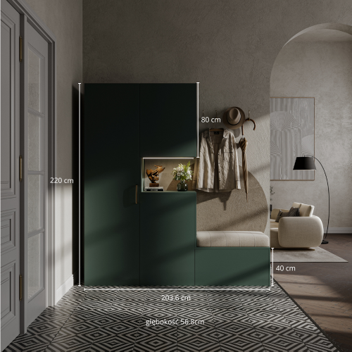 Platsa closet with open shelf