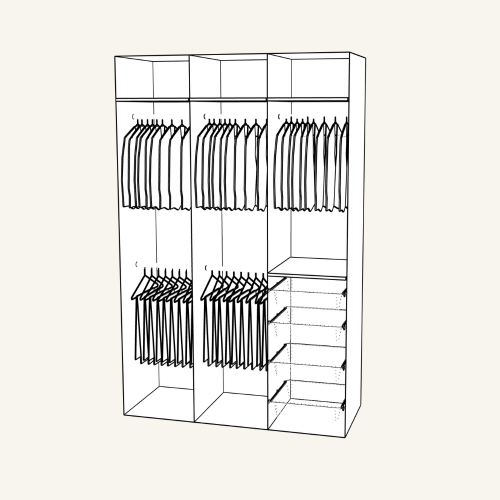 PAX closet with dividers